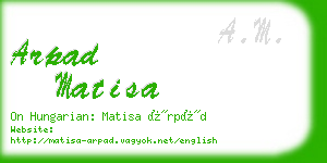 arpad matisa business card